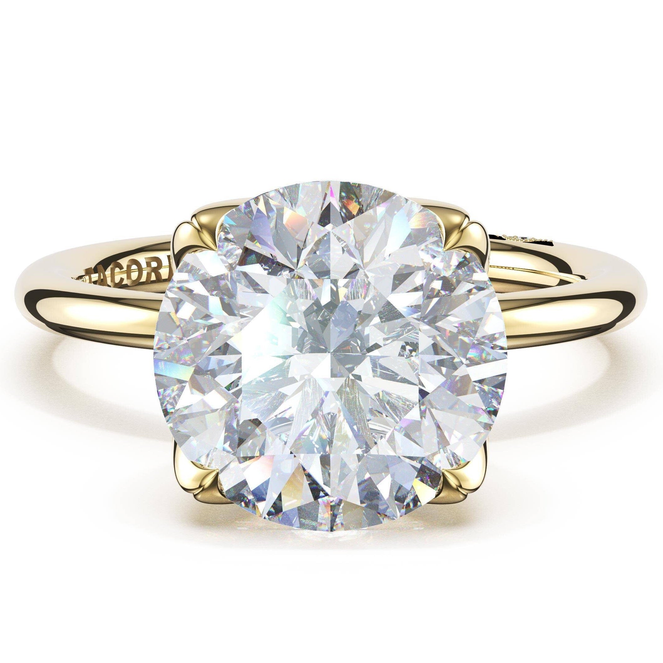 Tacori 445 RD 10 FY Sculpted Crescent, Round Sculpted Petal-Prong Solitaire Setting in 14K Yellow Gold