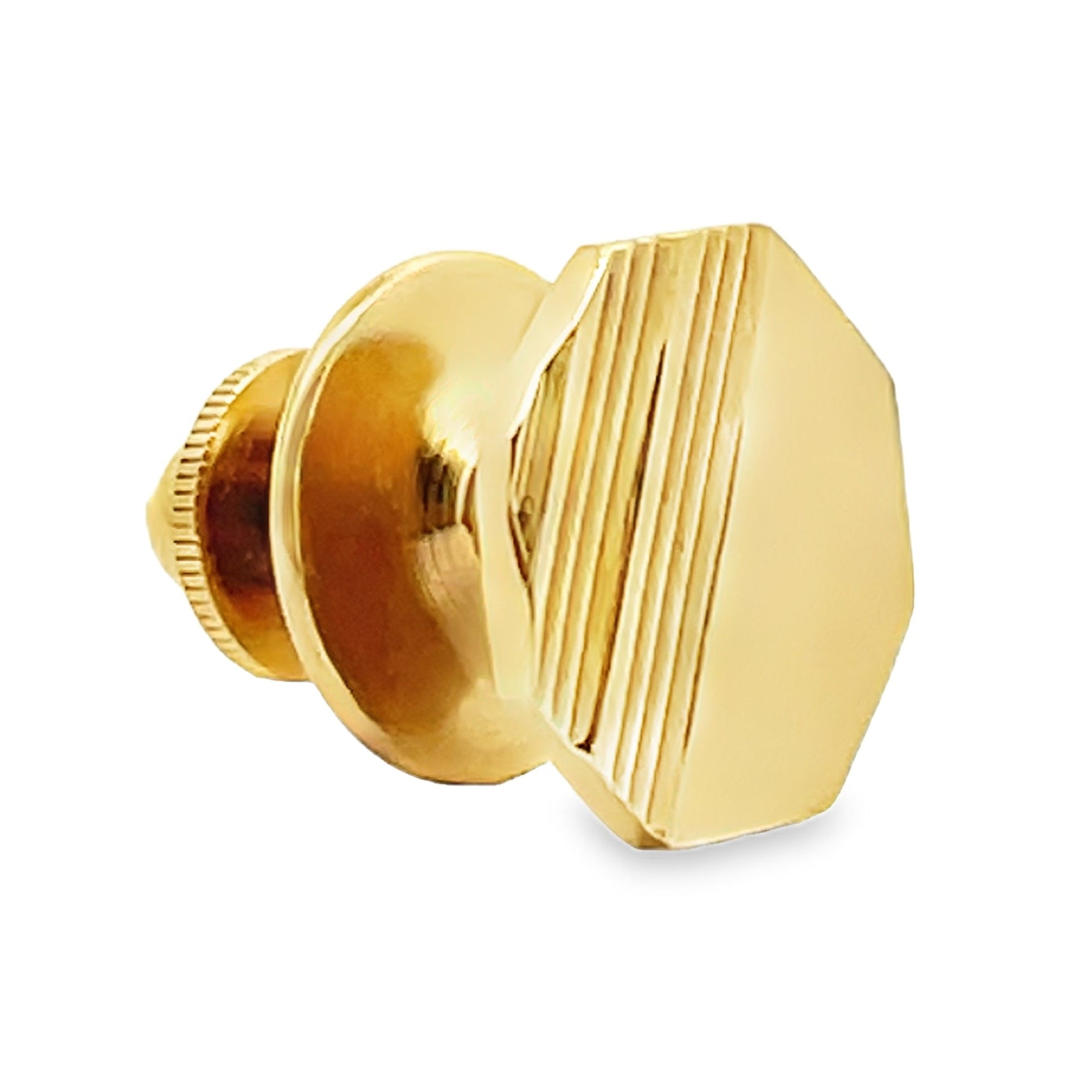 14K Yellow Gold Octagonal Tie Tack - 1.90 Grams