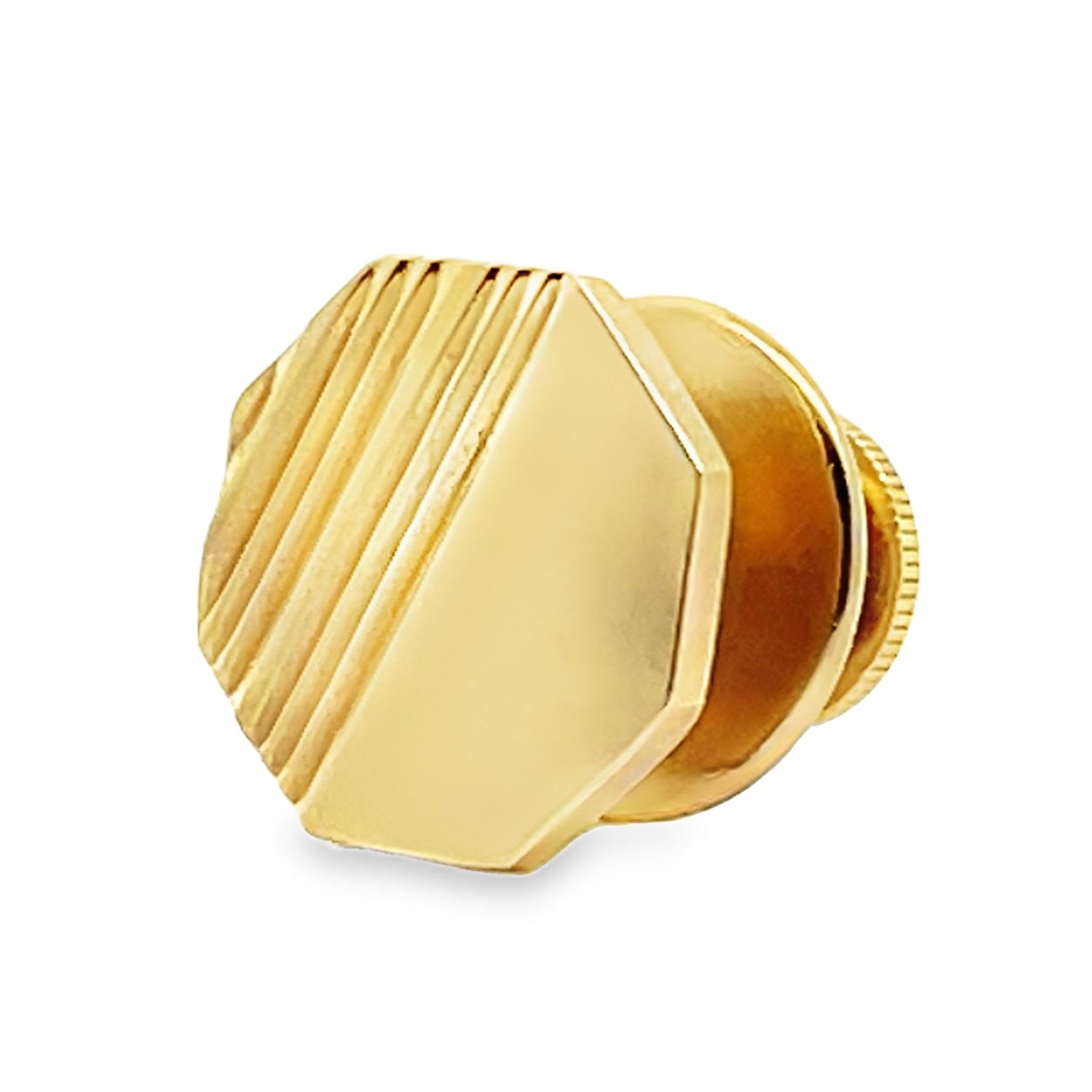 14K Yellow Gold Octagonal Tie Tack - 1.90 Grams