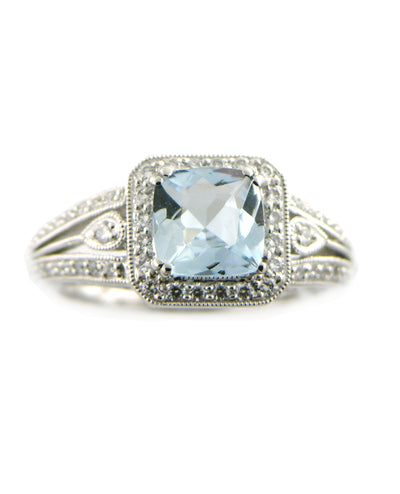Platinum Blue Topaz Ring