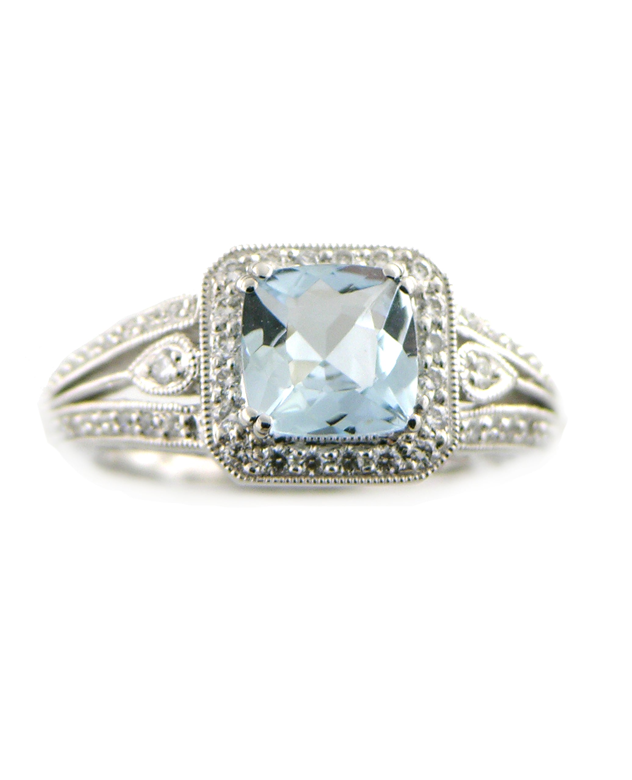 Platinum Blue Topaz Ring