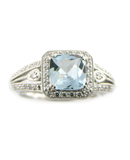 Platinum Blue Topaz Ring