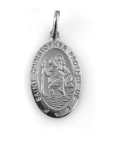 14K White Gold St. Christopher Charm