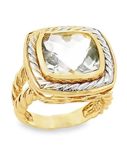 Mint Quartz Cable Ring 9.10 Carats in 14k Gold