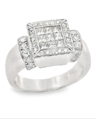 18K White Gold Ring with Diamonds 1.48 Carats