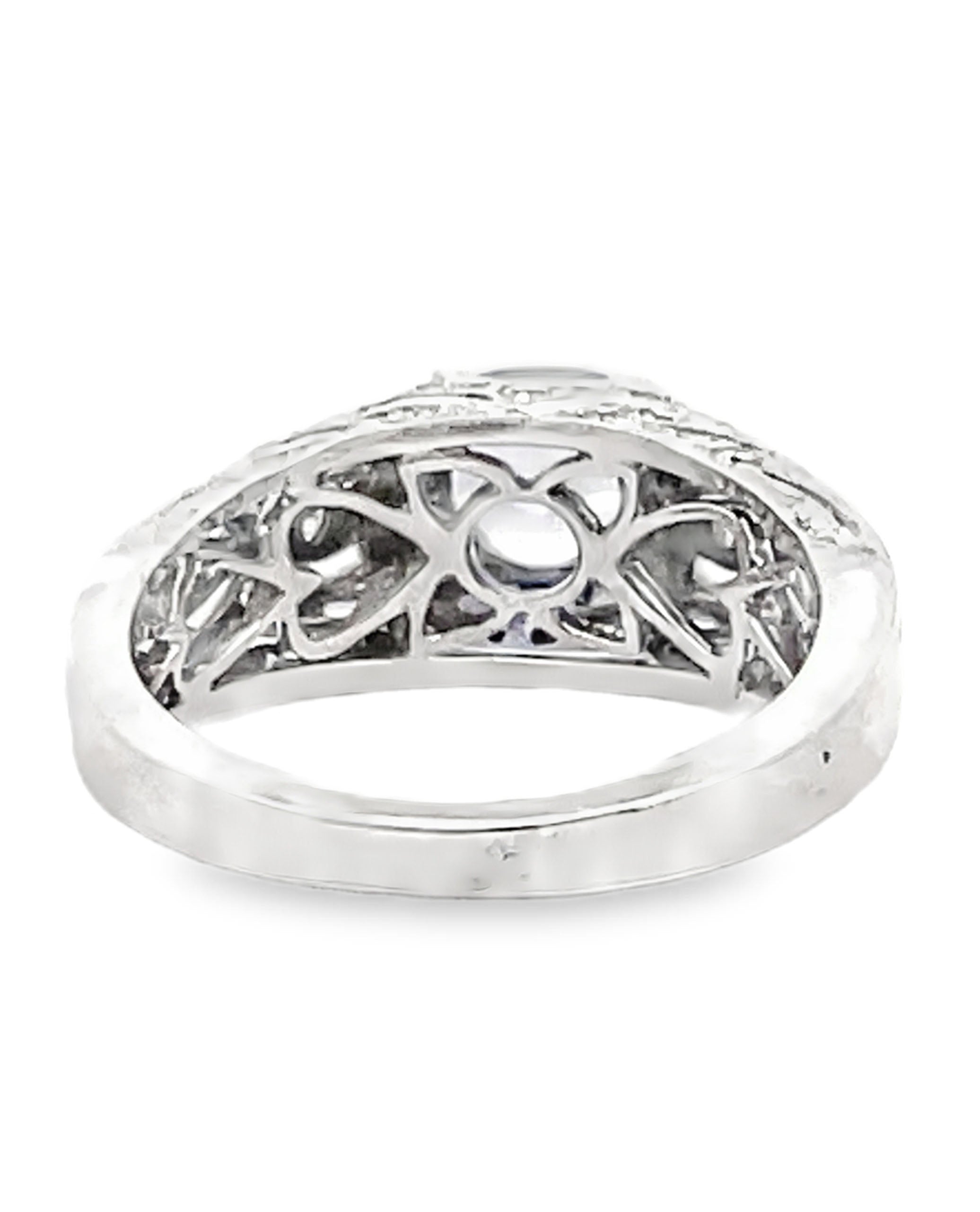 Zeghani ZR201 14K White Gold 0.41 Carat Diamond Ring with 7x5mm Oval Iolite
