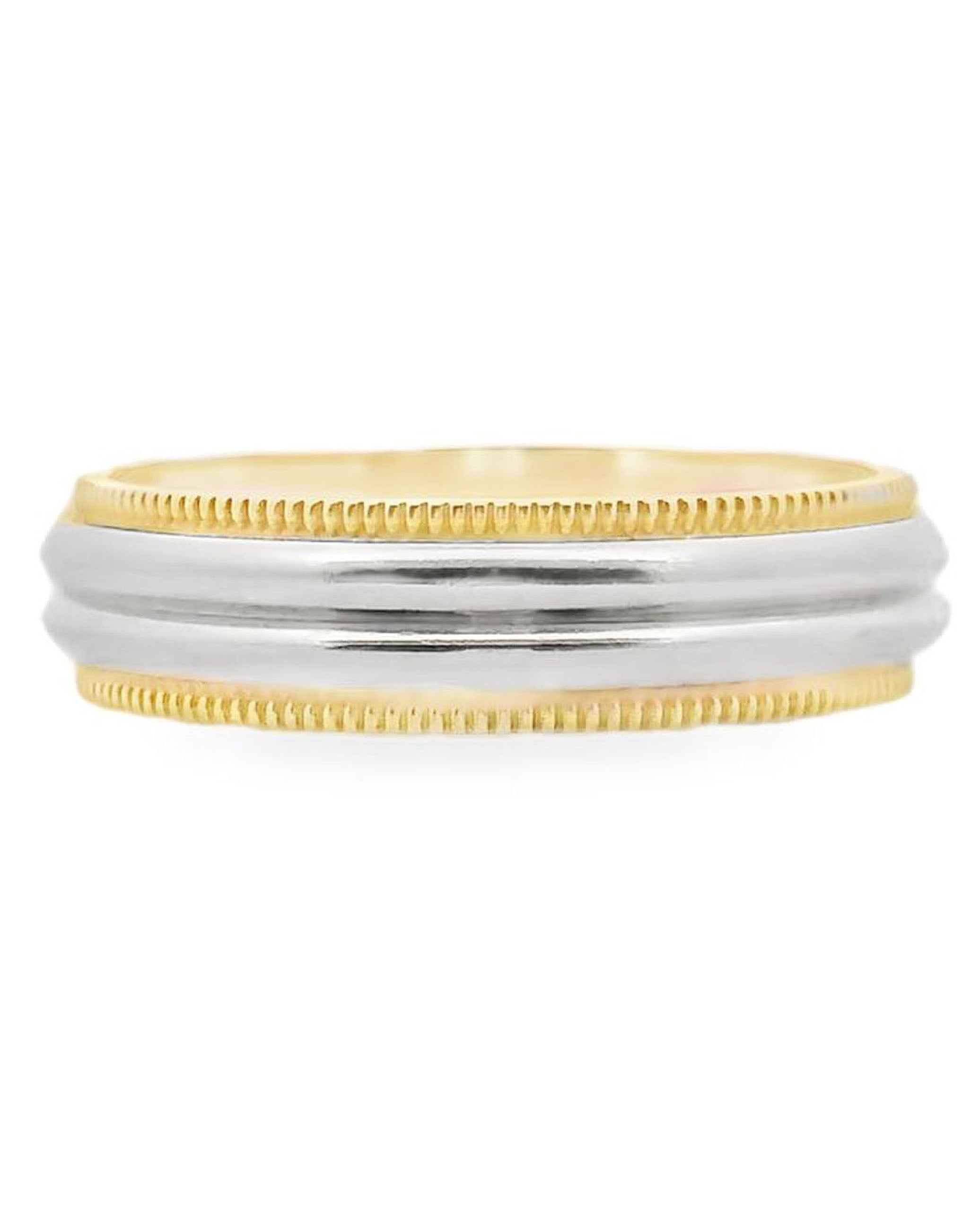 Platinum & 18K Yellow Gold Wedding Band- Size 6.25