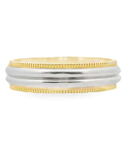 Platinum & 18K Yellow Gold Wedding Band- Size 6.25