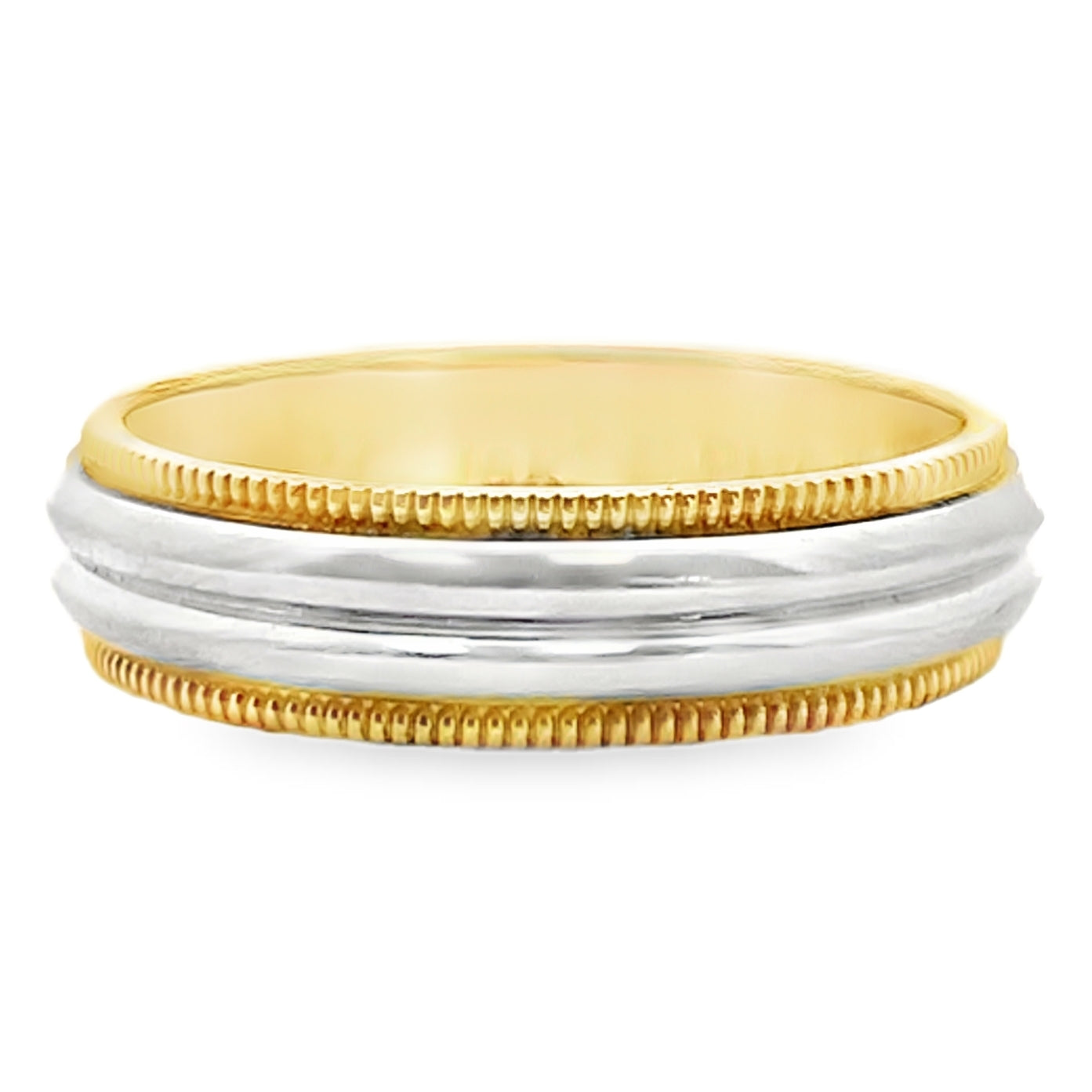 Platinum & 18K Yellow Gold Wedding Band, Size 6.25