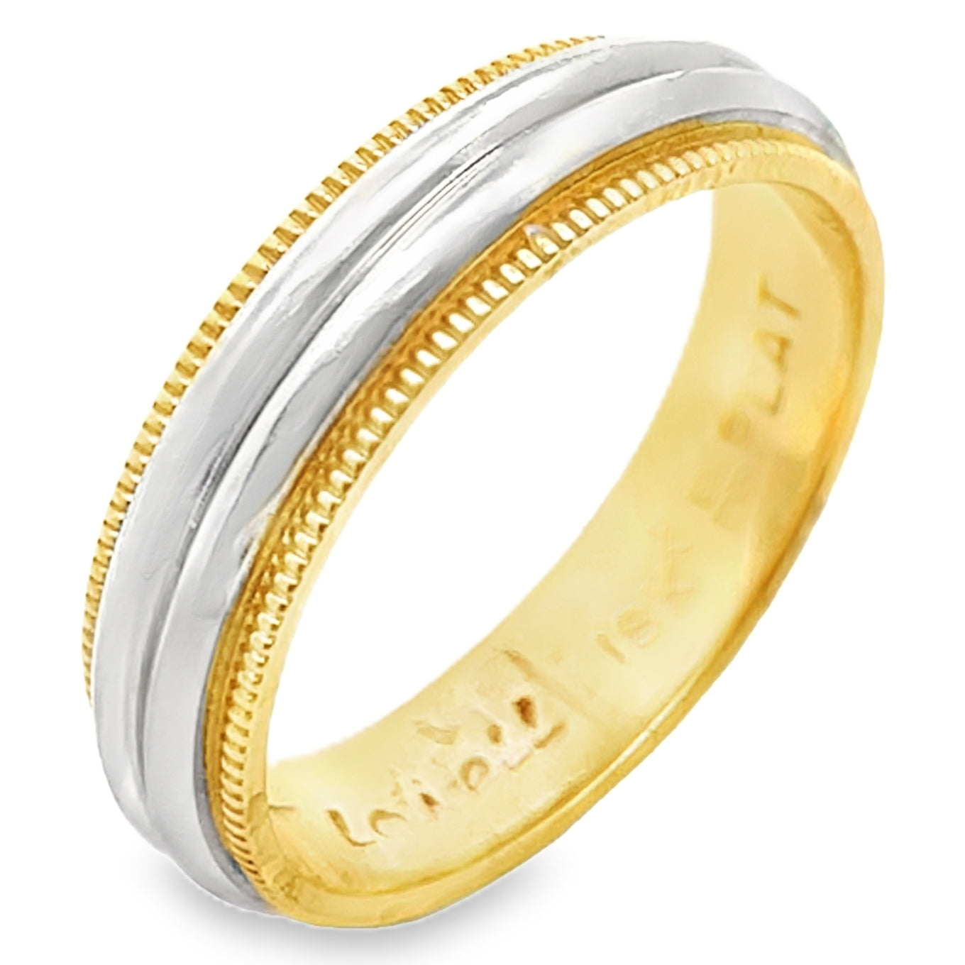 Platinum & 18K Yellow Gold Wedding Band, Size 6.25
