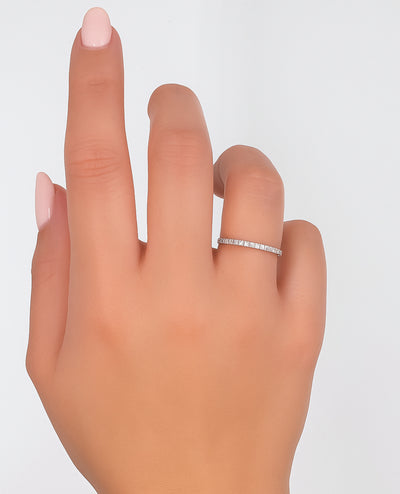 Kirk Kara K1020D-B Stella 18K White Gold Diamond Band 0.16 Carats