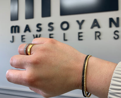 Sterling Silver and Yellow Gold Plated Stackable Bangle Bracelet