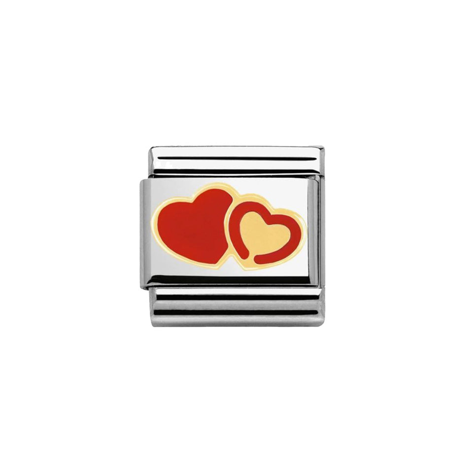 Nomination Composable 030253/29 Double Heart Link