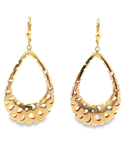14K Yellow Gold Large Teardrop Earring