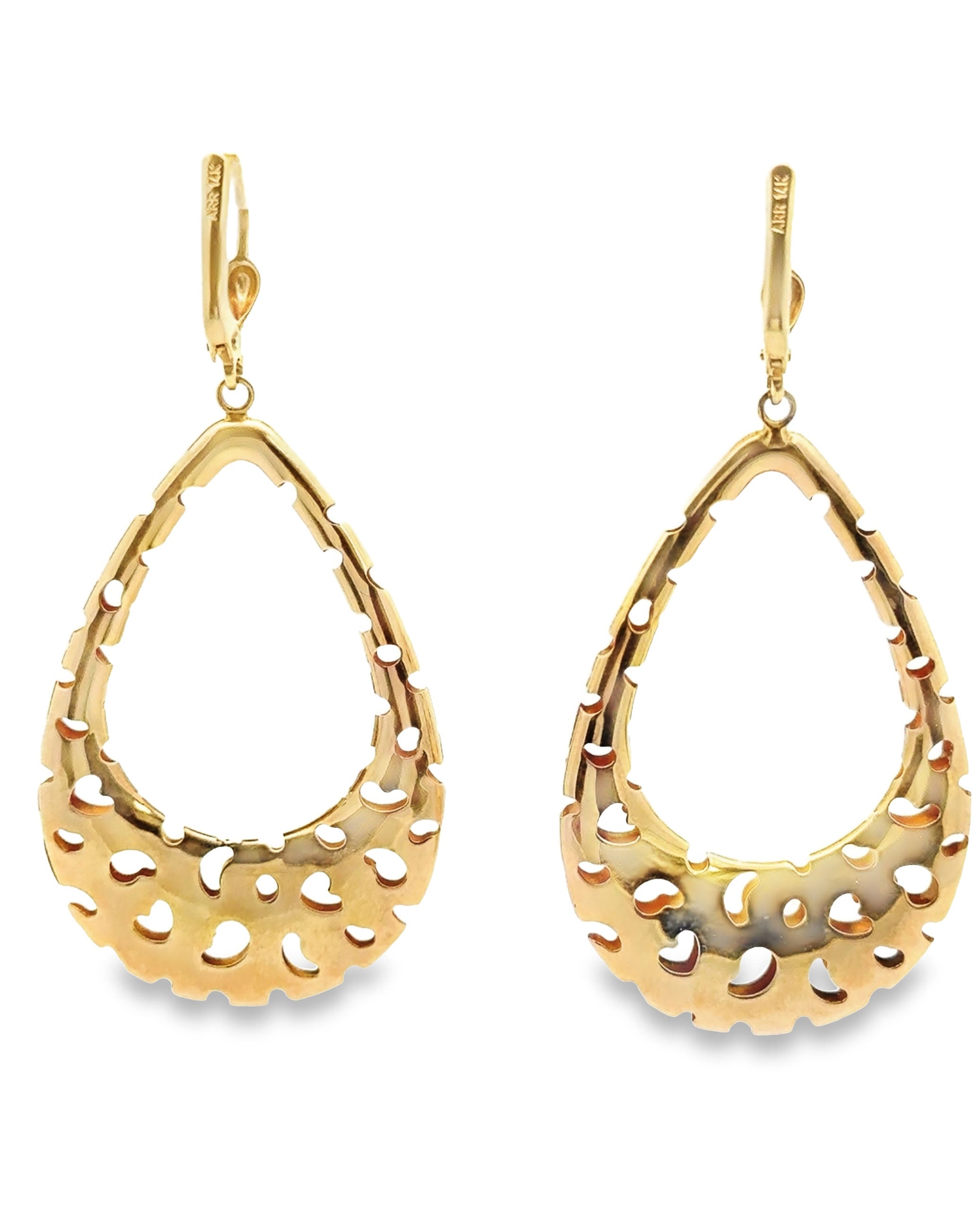 14K Yellow Gold Large Teardrop Earring