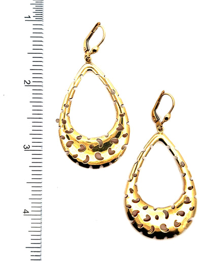 14K Yellow Gold Large Teardrop Earring