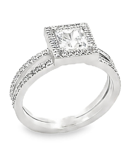 Simon G. 18K White Gold Diamond Ring