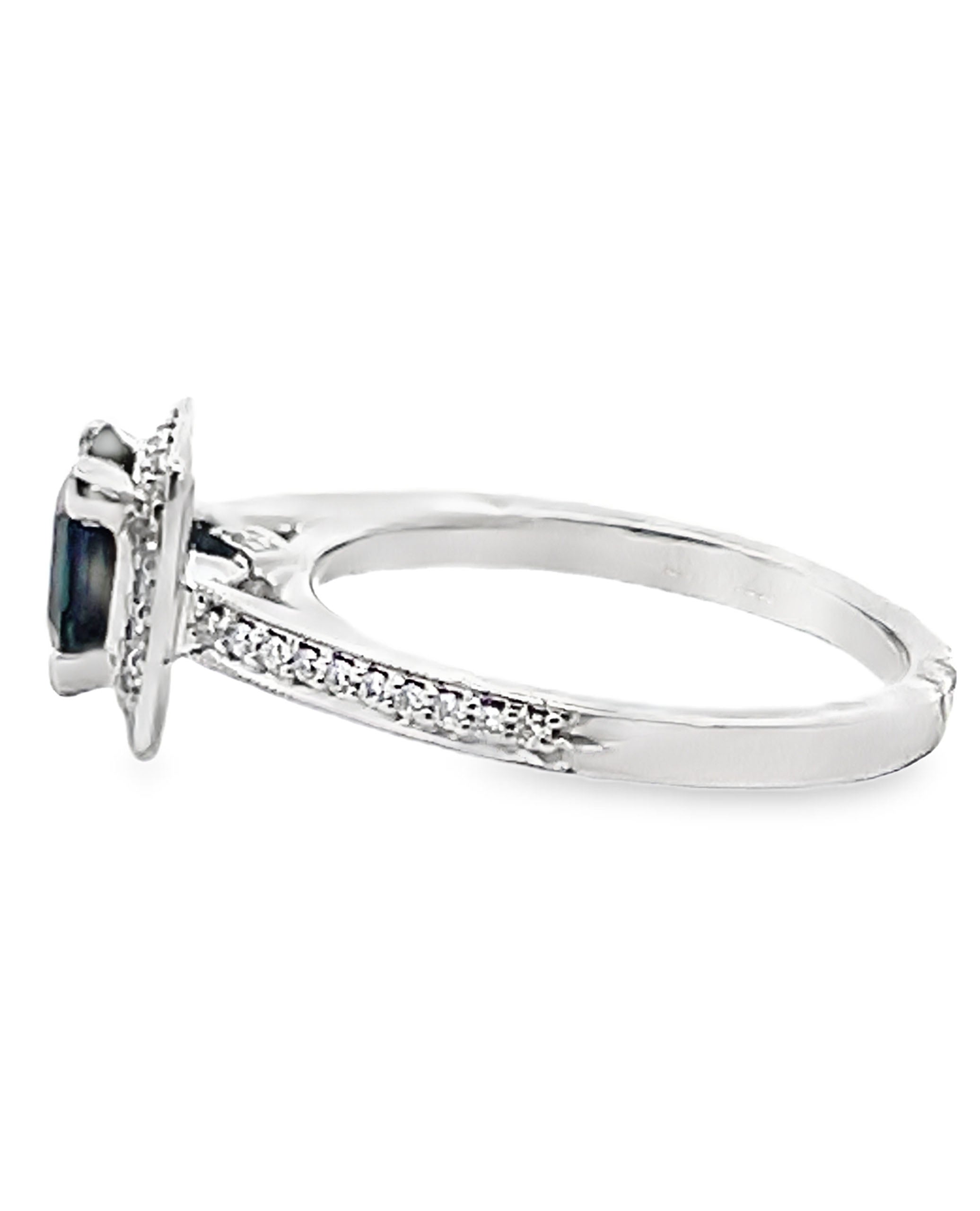 Scott Kay 14K White Gold 'Contemporary' Engagement Ring with Center Sapphire