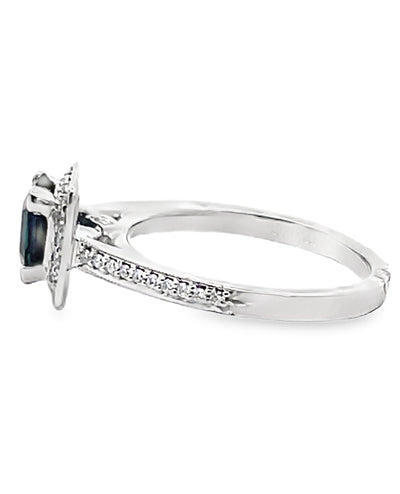 Scott Kay M1337R310WW 14K White Gold 'Contemporary' Engagement Ring with Center Sapphire