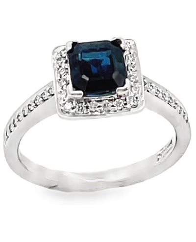 Scott Kay M1337R310WW 14K White Gold 'Contemporary' Engagement Ring with Center Sapphire