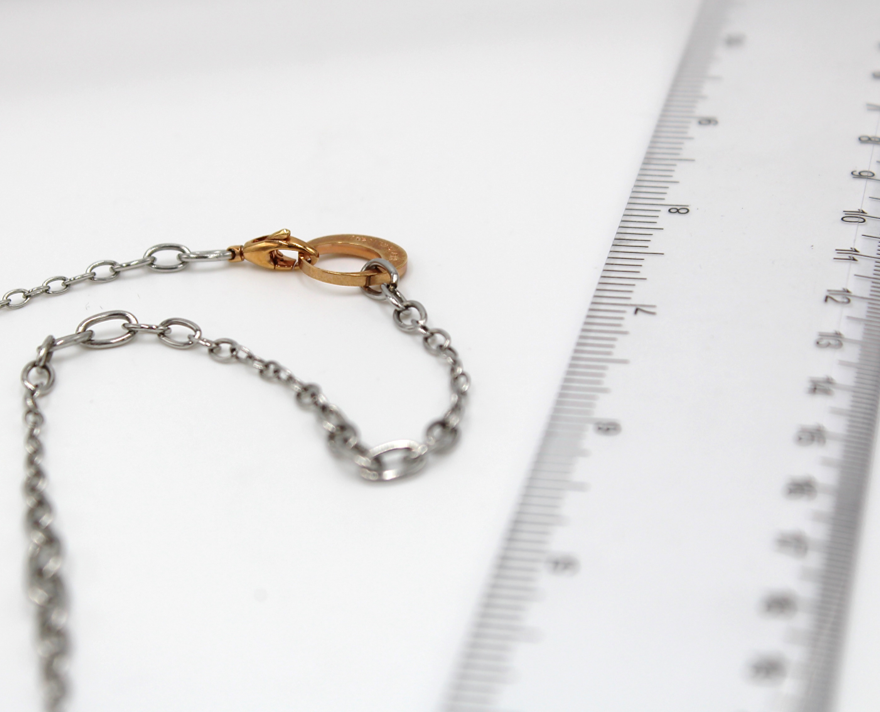 Rebecca Gioielli 19 Inch Circle Link Necklace in Steel and Bronze