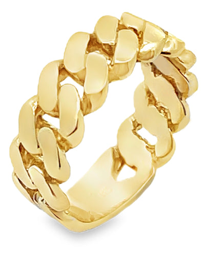 14K Yellow Gold Chain Link Ring