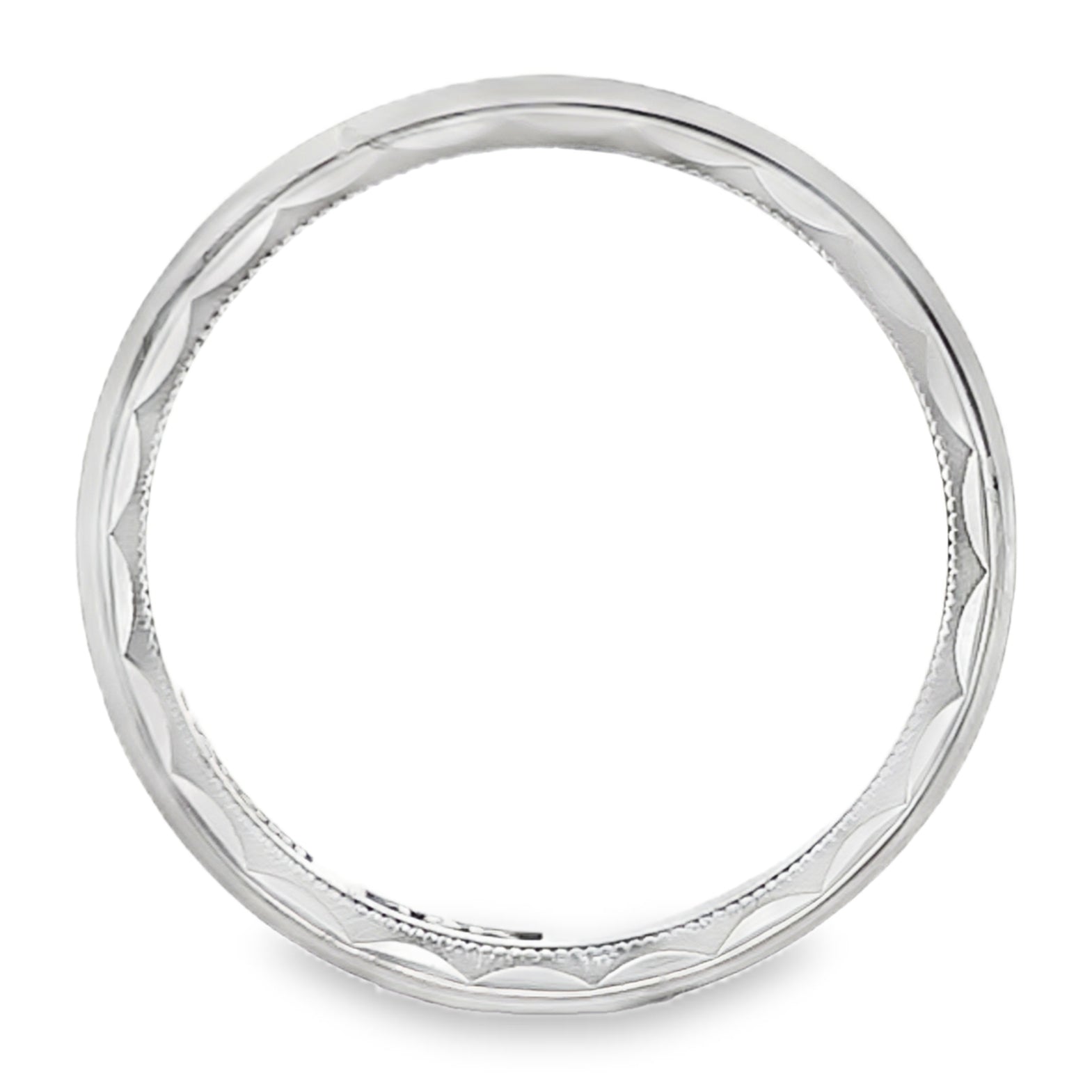 Tacori 72-6WS 18K White Gold Men's 6mm Band with Satin Eternity Crescent Design