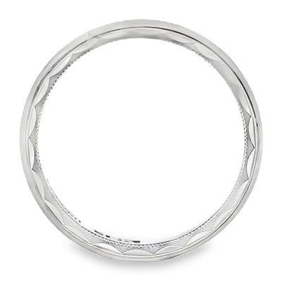 Tacori 72-6WS 18K White Gold Men's 6mm Band with Satin Eternity Crescent Design
