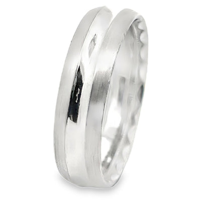 Tacori 72-6WS 18K White Gold Men's 6mm Band with Satin Eternity Crescent Design