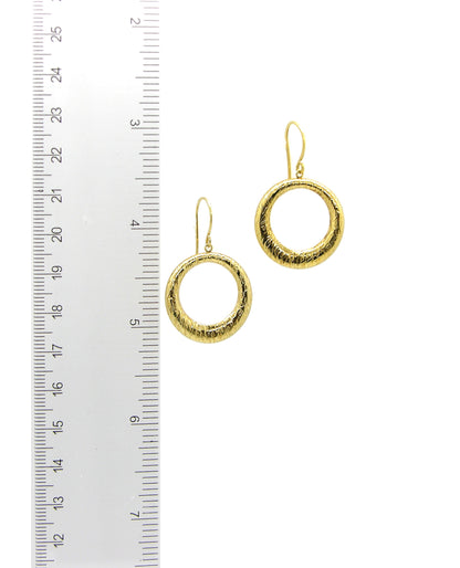 14K Yellow Gold Circle Earrings