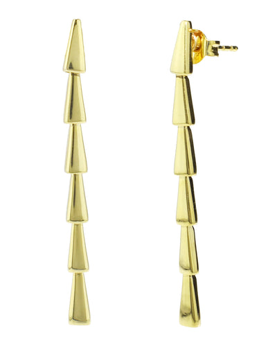 14K Yellow Gold Slim Linear Earrings