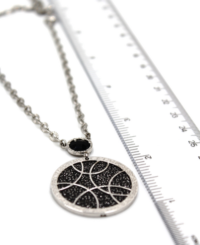 Rebecca Gioielli Sterling Silver Shimmering Circle Necklace with Adjustable Length 18 to 20 Inches