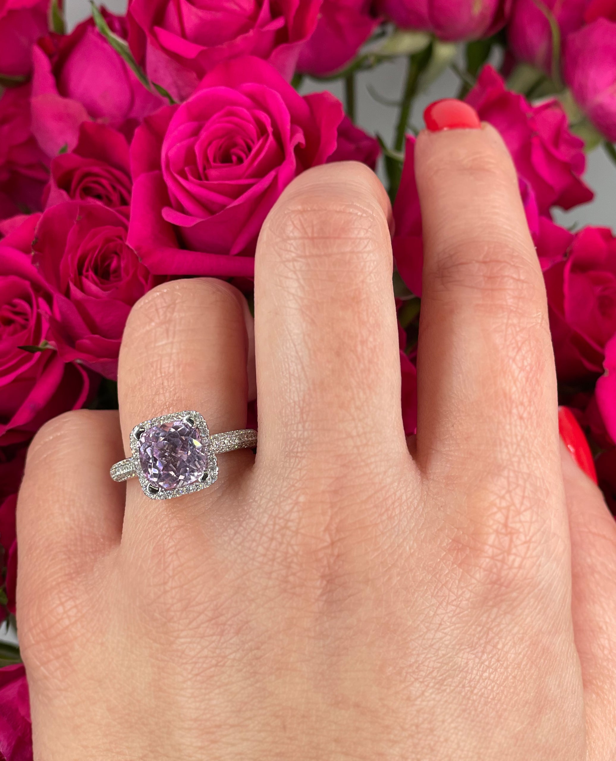 Vanna K 18K White Gold Ring with Kunzite