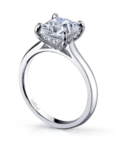 Designs By Vatche #188 Platinum Caroline Engagement Ring Setting for 6 Millimeter Princess Cut Stone