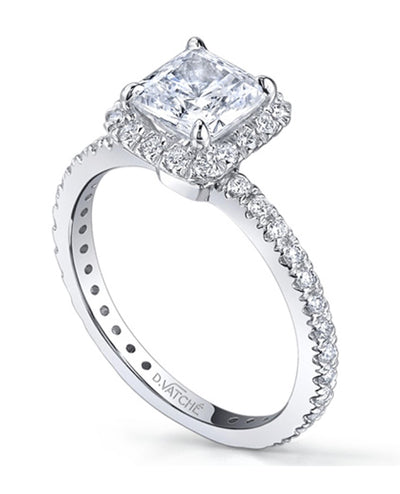 Designs by Vatche #1002 Platinum Engagement Ring Setting with 46 Round Diamonds