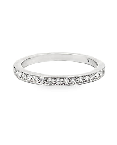 Designs by Vatche Platinum Milligrained 0.19 Carat Diamond Wedding Band