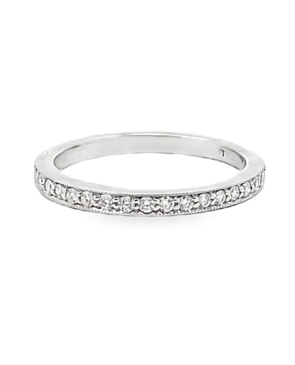 Platinum Milligrain Diamond Wedding Band