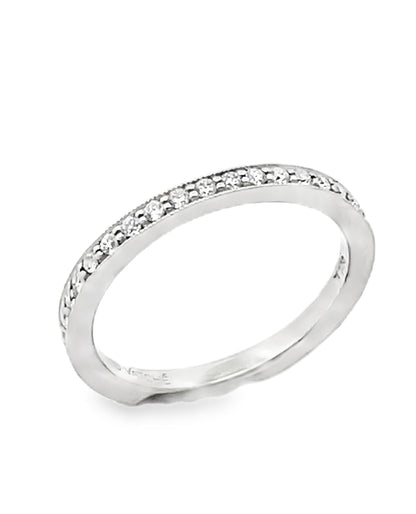 Platinum Milligrain Diamond Wedding Band