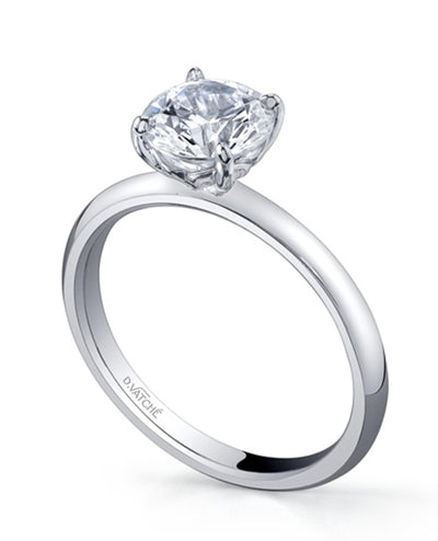 Designs By Vatche #1532 Platinum Engagement Ring Setting for 6.5 Millimeter Round Stone