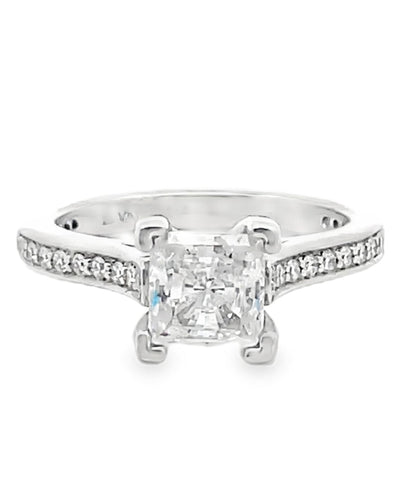 Designs By Vatche Platinum "Royal V Prong" Solitaire Engagement Ring Setting for 6mm Princess Cut Center Stone