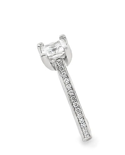 Designs By Vatche Platinum "Royal V Prong" Solitaire Engagement Ring Setting for 6mm Princess Cut Center Stone