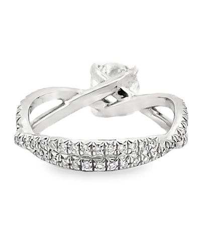 Designs By Vatche #1029 Pave Twist Platinum Engagement Ring Setting for 6.5 Millimeter Round Center Stone