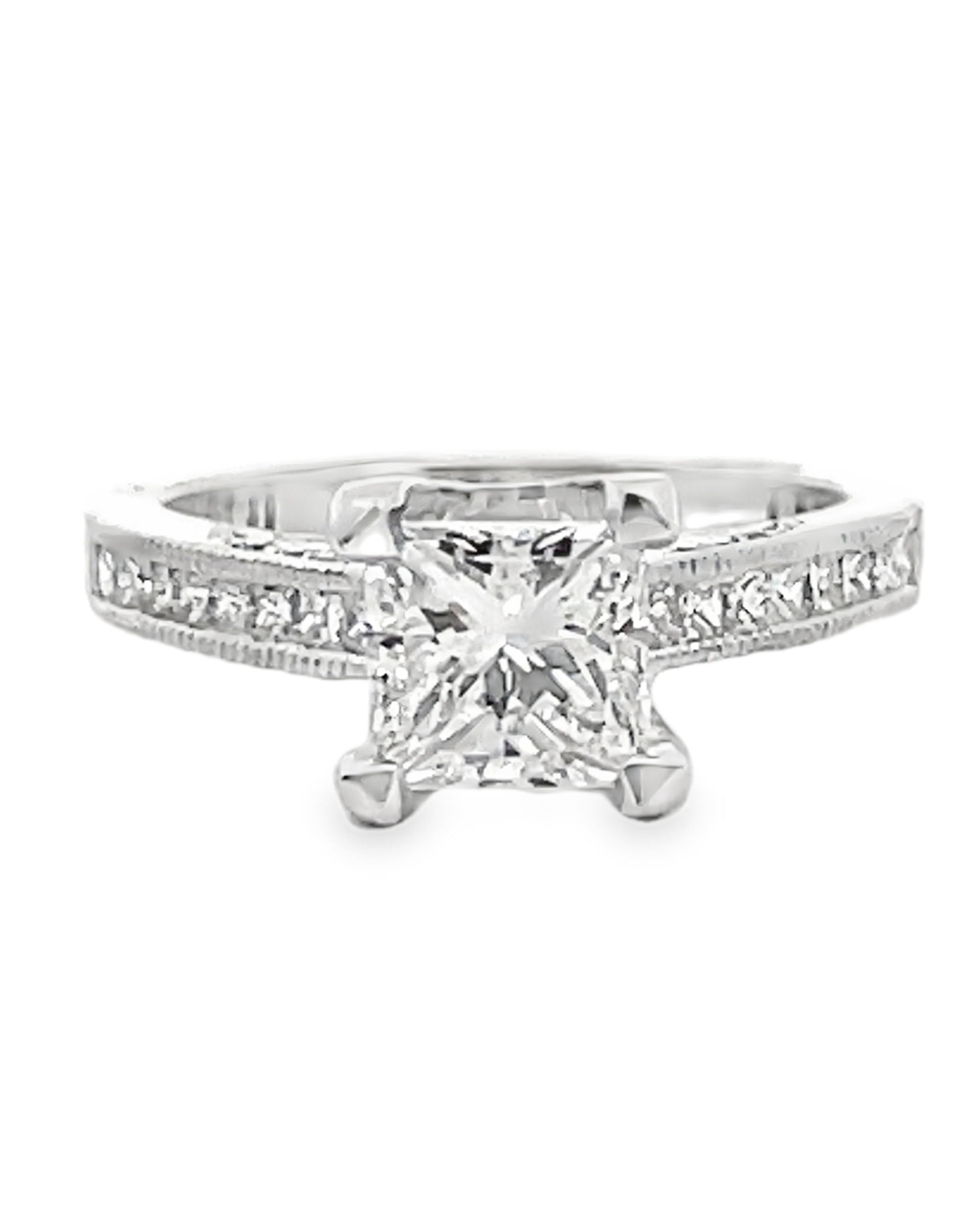 Tacori 2576PR5.5 Engagement Ring with EGL Certified 1.01 Carat Princess Cut Center Diamond