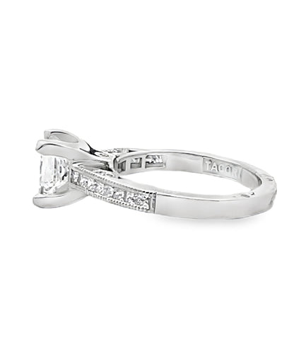 Tacori 2576PR5.5 Engagement Ring with EGL Certified 1.01 Carat Princess Cut Center Diamond
