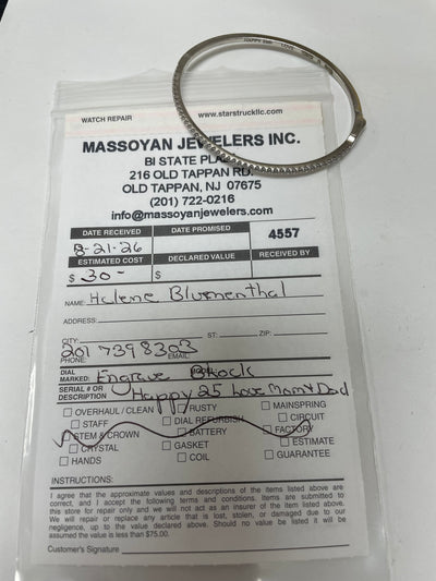 Repair: Bangle bracelet engraving