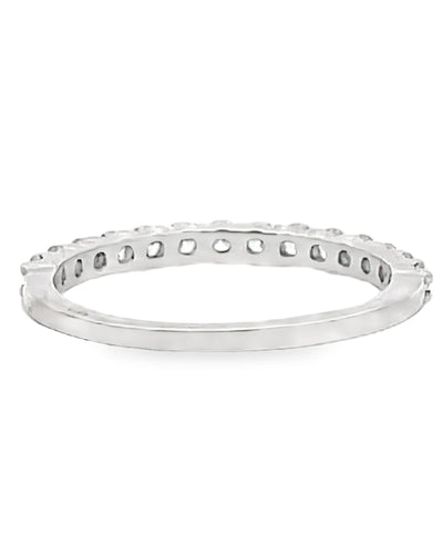 14K White Gold Halfway Diamond Band