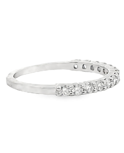 14K White Gold Halfway Diamond Band