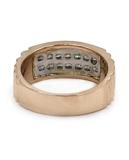 14K Rose Gold Invisibly Set Men's Diamond Ring