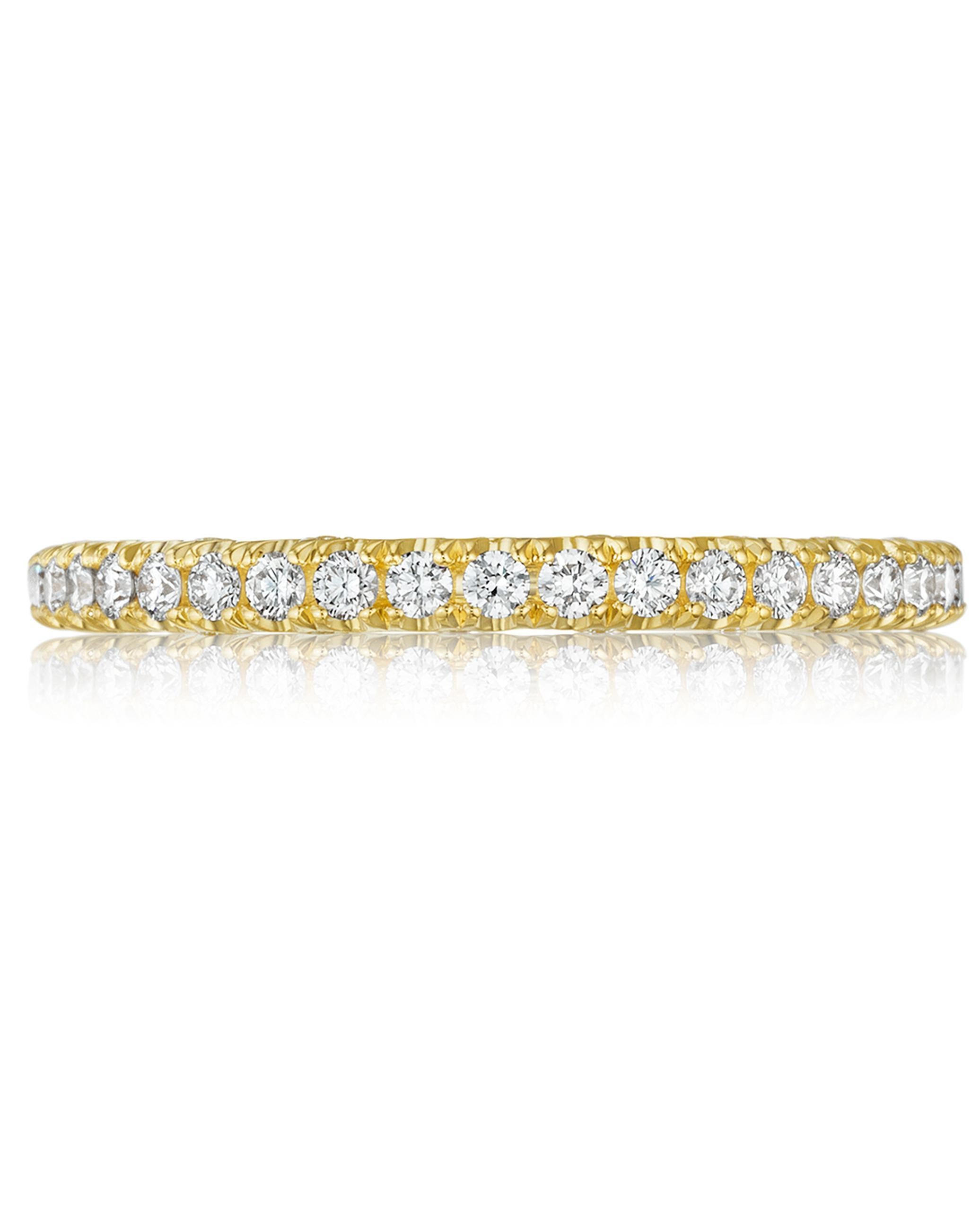 Tacori HT2545 Half Way 0.37 Carat Round Diamond Petite Crescent Ring in 18K Yellow Gold