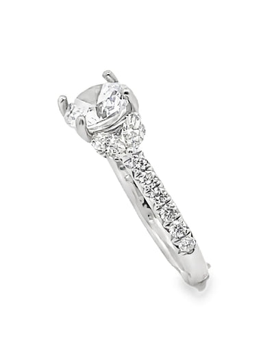 Designs By Vatche 1053-PP-150 Platinum Engagement Ring Setting with Round and Marquise Diamonds, for 7.5 Millimeter Center Round Stone